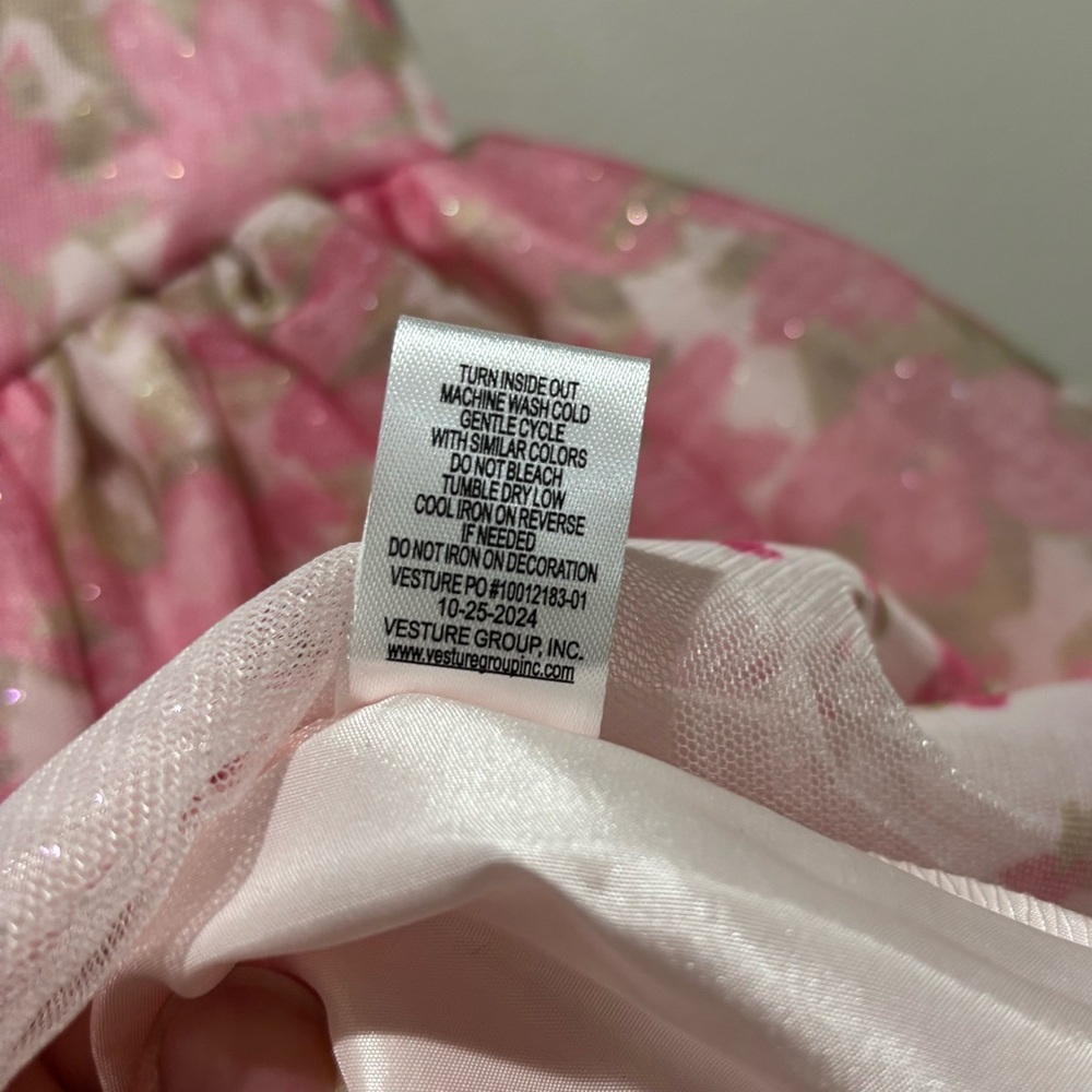 Zenzi Sleeveless Floral Tulle Dress Blush Pink Girls Large 10-12 Easter Spring - Picture 7 of 11